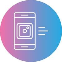 Mobile App Line Gradient Circle Icon vector