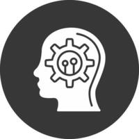 Mind Settings Glyph Inverted Icon vector