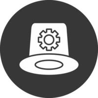 Whitehat Glyph Inverted Icon vector