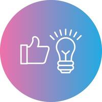 Idea Bulb Line Gradient Circle Icon vector