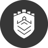 Security Castle Tech Glyph Inverted Icon vector