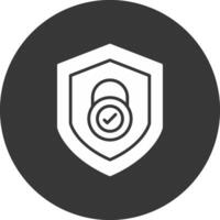 Security Check Glyph Inverted Icon vector