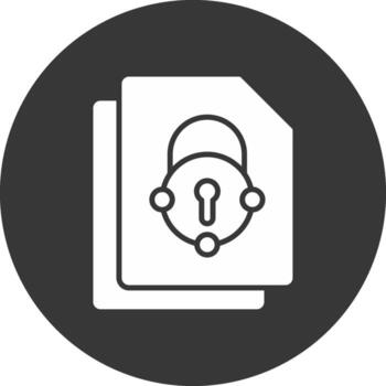 Security File Fix Glyph Inverted Icon vector