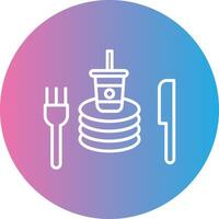 Tableware Line Gradient Circle Icon vector