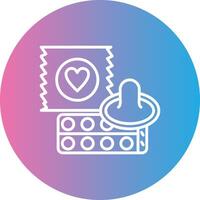 Condom Line Gradient Circle Icon vector