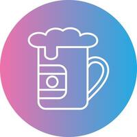 Beer Line Gradient Circle Icon vector