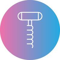 Corkscrew Line Gradient Circle Icon vector