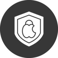 Mac seguridad glifo invertido icono vector