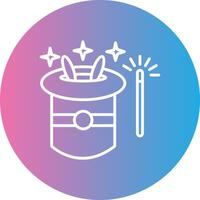 Magic Hat Line Gradient Circle Icon vector