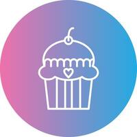 cake Line Gradient Circle Icon vector