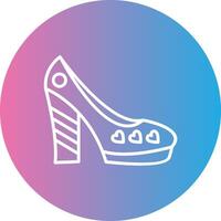 shoes Line Gradient Circle Icon vector