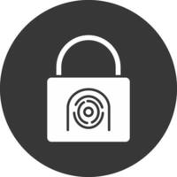 Security Basket Fingerprint Glyph Inverted Icon vector