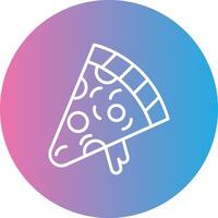 Pizza Slice Line Gradient Circle Icon vector