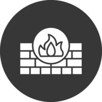 Firewall Glyph Inverted Icon vector