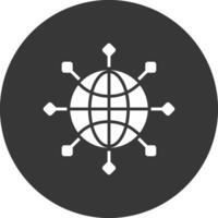 Global Connect Glyph Inverted Icon vector