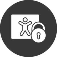 Parental Control Glyph Inverted Icon vector