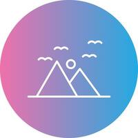 Mountains Line Gradient Circle Icon vector