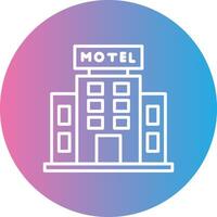 Motel Line Gradient Circle Icon vector