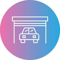 Garage Line Gradient Circle Icon vector