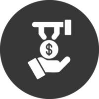 Money Back Guarantee Glyph Inverted Icon vector