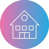 House Line Gradient Circle Icon vector