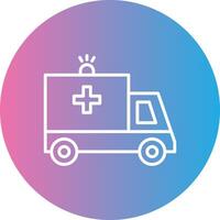 Ambulance Line Gradient Circle Icon vector