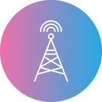 Radio Tower Line Gradient Circle Icon vector