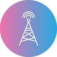 Radio Tower Line Gradient Circle Icon vector