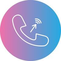 Phone Call Line Gradient Circle Icon vector