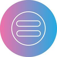 Equal Line Gradient Circle Icon vector