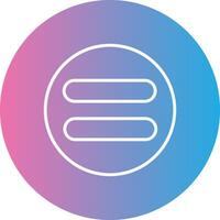 Equal Line Gradient Circle Icon vector