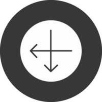 Intersect Glyph Inverted Icon vector