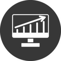 Traffic Analytic Glyph Inverted Icon vector