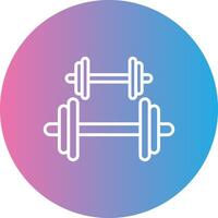 Dumbbell Line Gradient Circle Icon vector