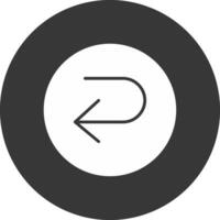 U Turn Glyph Inverted Icon vector