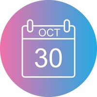 October Line Gradient Circle Icon vector