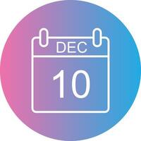 December Line Gradient Circle Icon vector