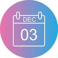 December Line Gradient Circle Icon vector