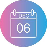 December Line Gradient Circle Icon vector