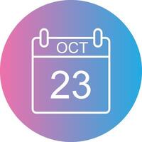 October Line Gradient Circle Icon vector