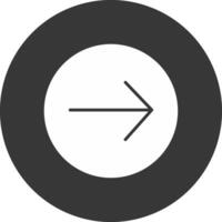 Right Arrow Glyph Inverted Icon vector