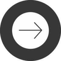 Right Arrow Glyph Inverted Icon vector