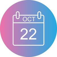 October Line Gradient Circle Icon vector