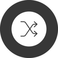 Shuffle Glyph Inverted Icon vector