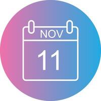 November Line Gradient Circle Icon vector