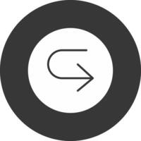 U Turn Glyph Inverted Icon vector