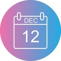 December Line Gradient Circle Icon vector