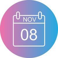 November Line Gradient Circle Icon vector