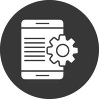 App Development Glyph Inverted Icon vector