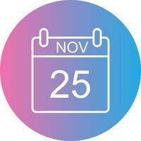 November Line Gradient Circle Icon vector